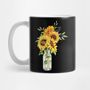 Sunflower Flora Minimalist Vintage Positive Japanese Mug